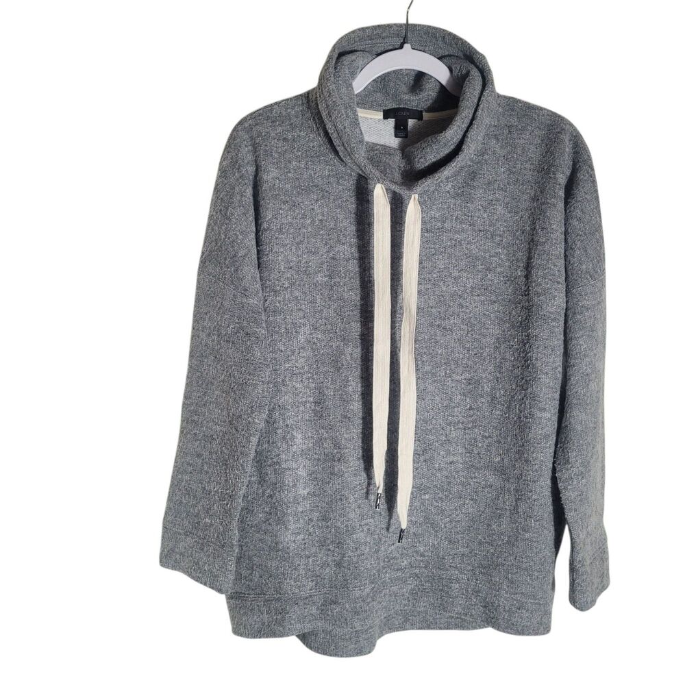 J. Crew Wool Blend Funnel Neck‎ Sweater Women's Size Small S Gray Casual Cozy